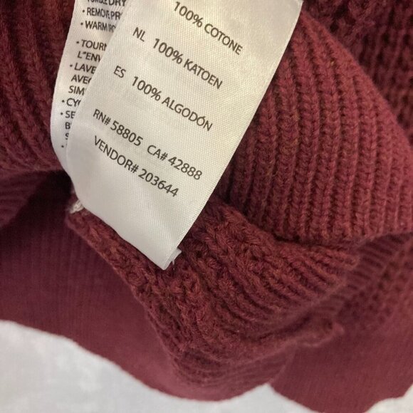 Oak Hill Heavy Chunky Knit Henley Sweater Men's 2XLT 2XL Tall Maroon Red Buttons - Picture 12 of 16